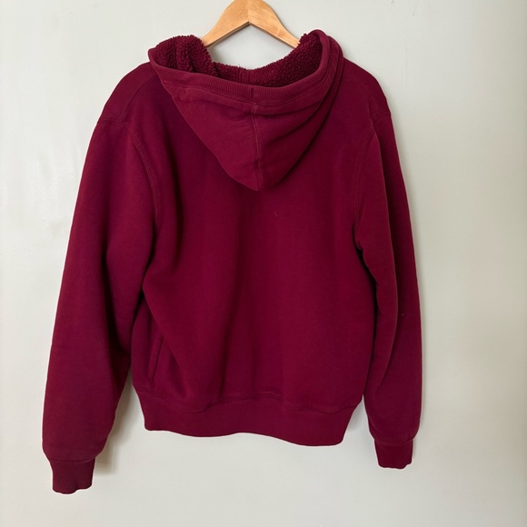 Gap Maroon Sherpa Lined Zip Hoodie Men’s L - Cozy Fleece EUC - Winter Must! - Picture 10 of 10